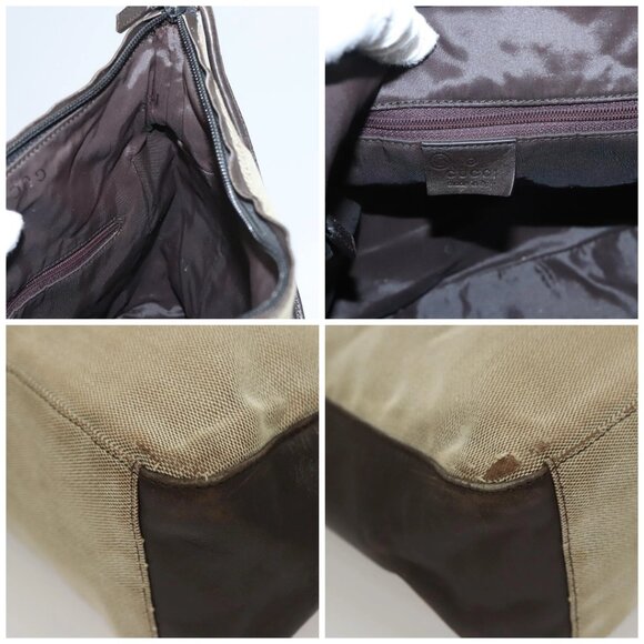 GUCCI Shoulder Bag Canvas Gray Silver - Picture 11 of 14